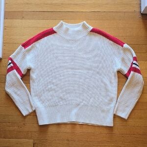 Sanctuary, Mock Neck Sweater, Ivory/Red/Black, EUC, Women's L​